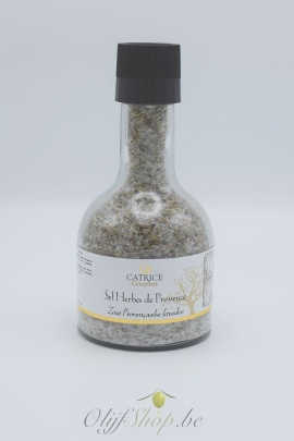 Glazen molen met grof zout en Provence kruiden 